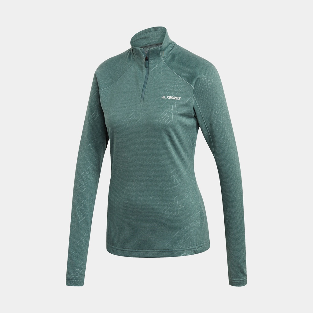 TraceRocker Half-Zip Long Sleeves Women Tech Emerald
