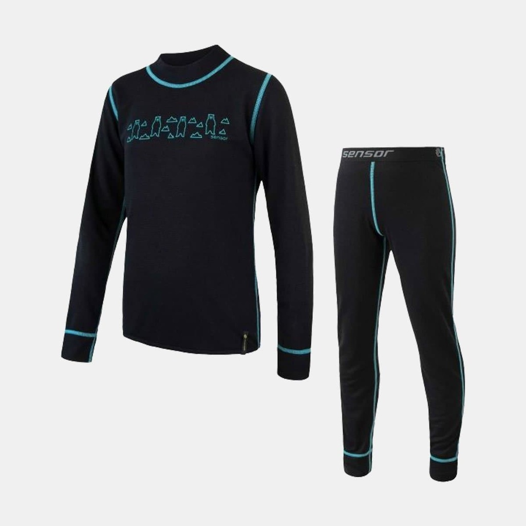 Double Face Set LS Tee + Underpants Kids Black