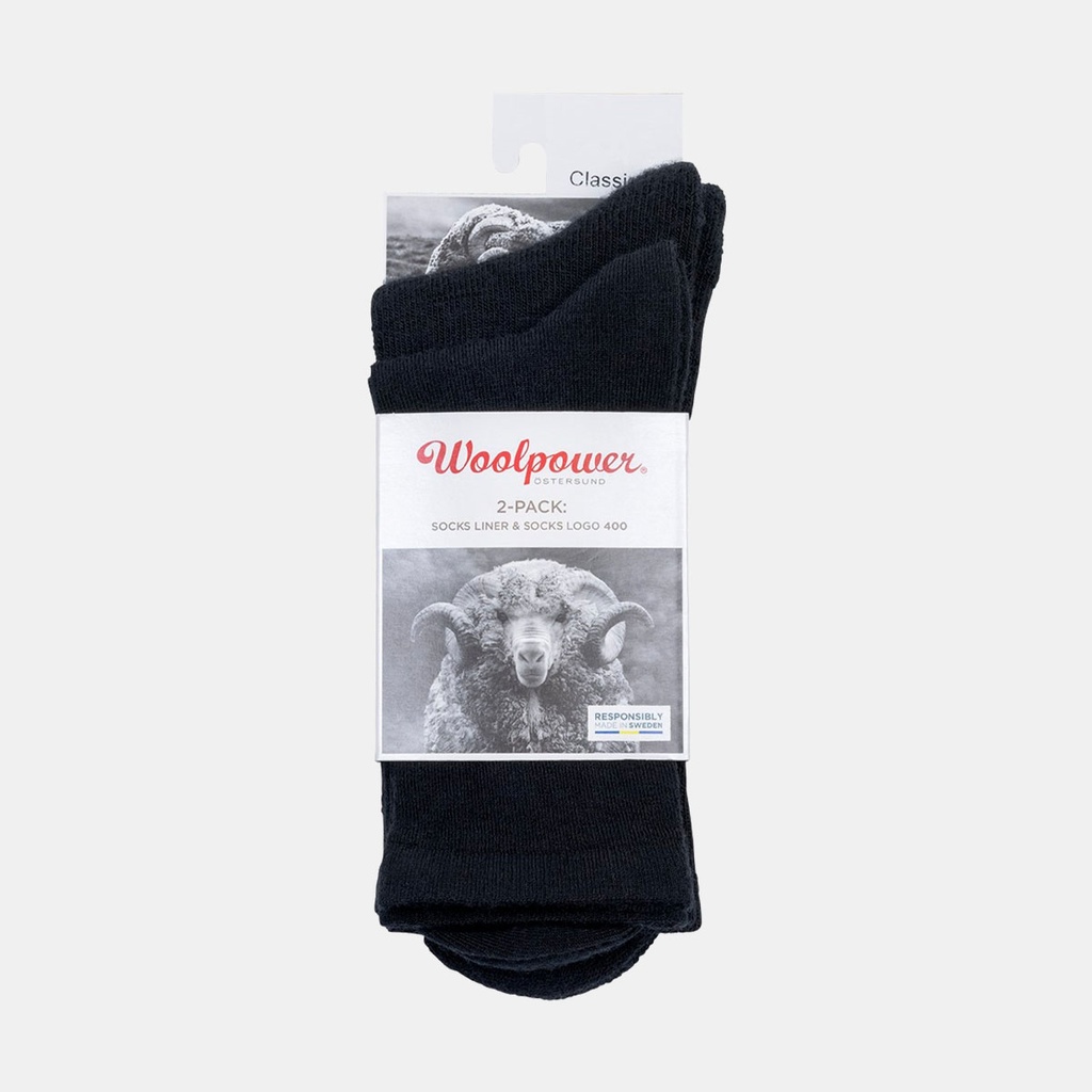 2-Pack Socks Liner & Socks Logo 400 Black / Black
