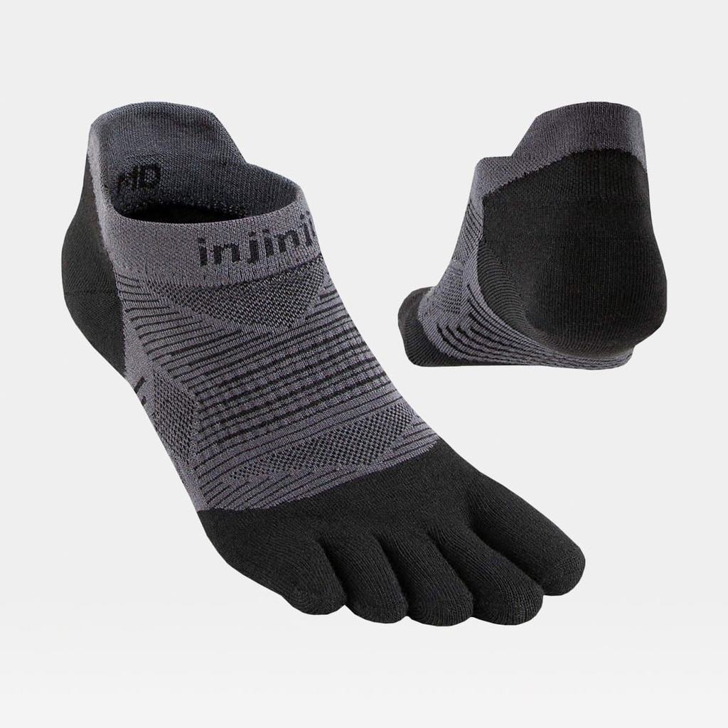 Run Lightweight No-Show Coolmax Socks (2024) Black / Gray