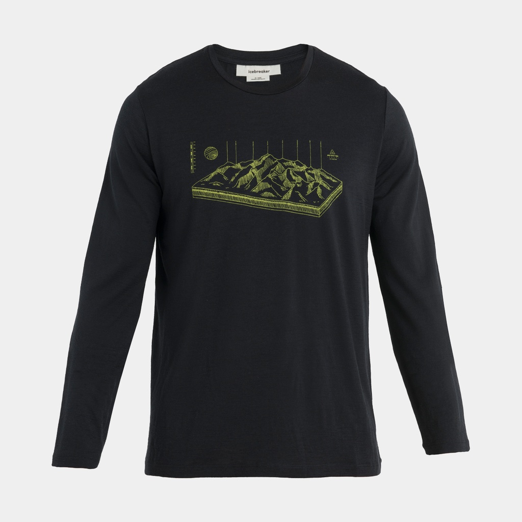 Tech Lite II Long Sleeves Merino 150 Tee Alps 3D Black
