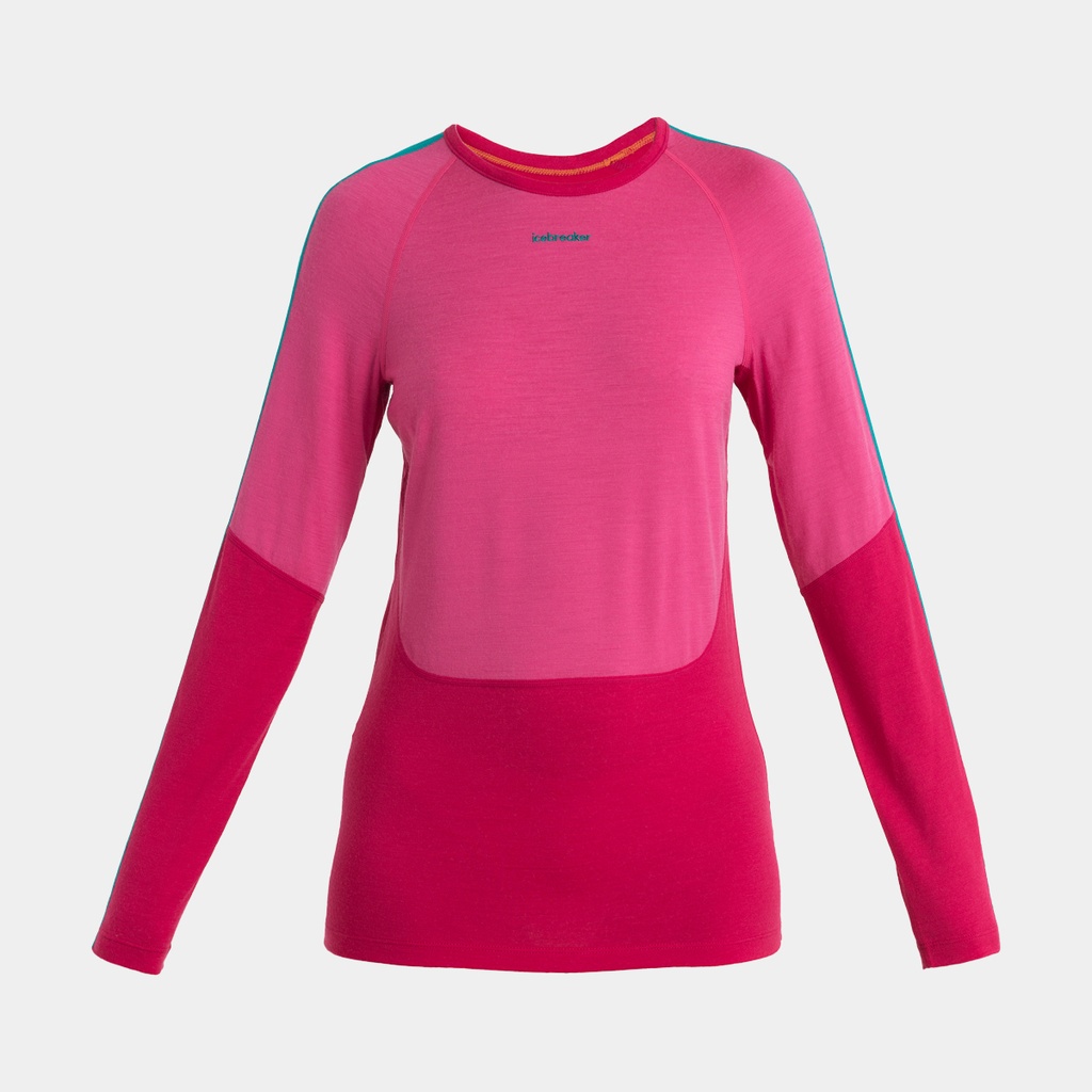 Sonebula Long Sleeves Merino 200 Crewe Women Electron Pink / Tempo / Flux Green / CB