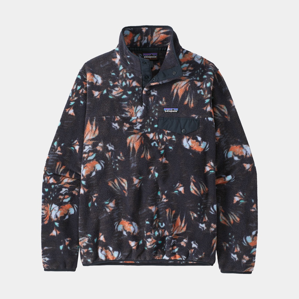 Lightweight Synchilla Snap-T Fleece Pullover Women Swirl Floral: Pitch Blue
