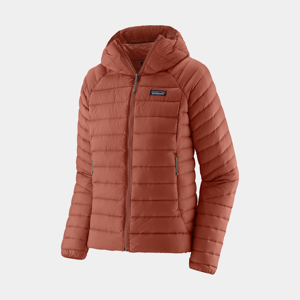 Down Sweater Hoody Women Burl Red