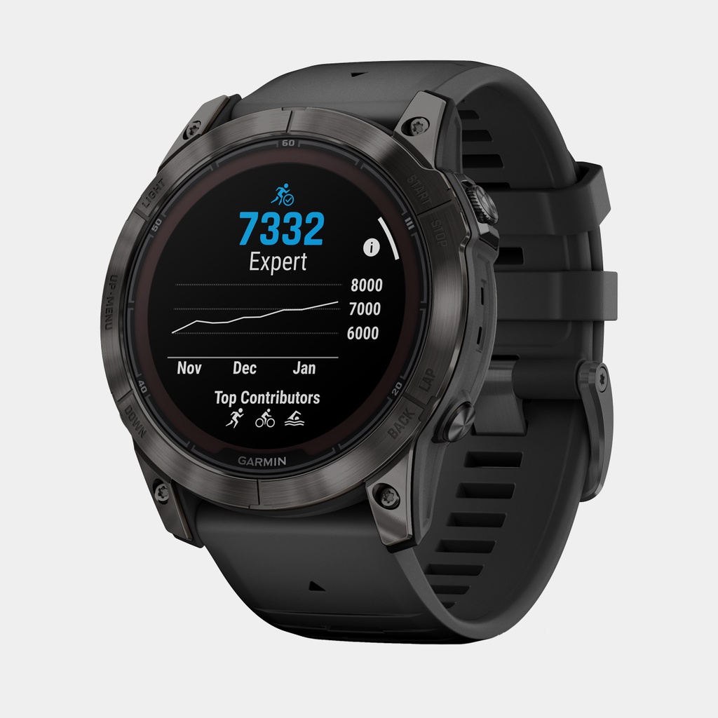 Fenix 7X Pro Solar Sapphire Titanium Carbon Grey DLC w/ Black Band