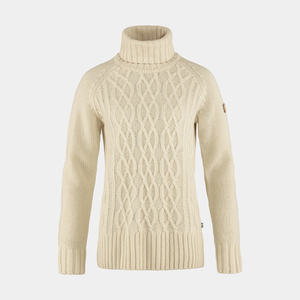 Övik Cable Knit Roller Neck Women Chalk White