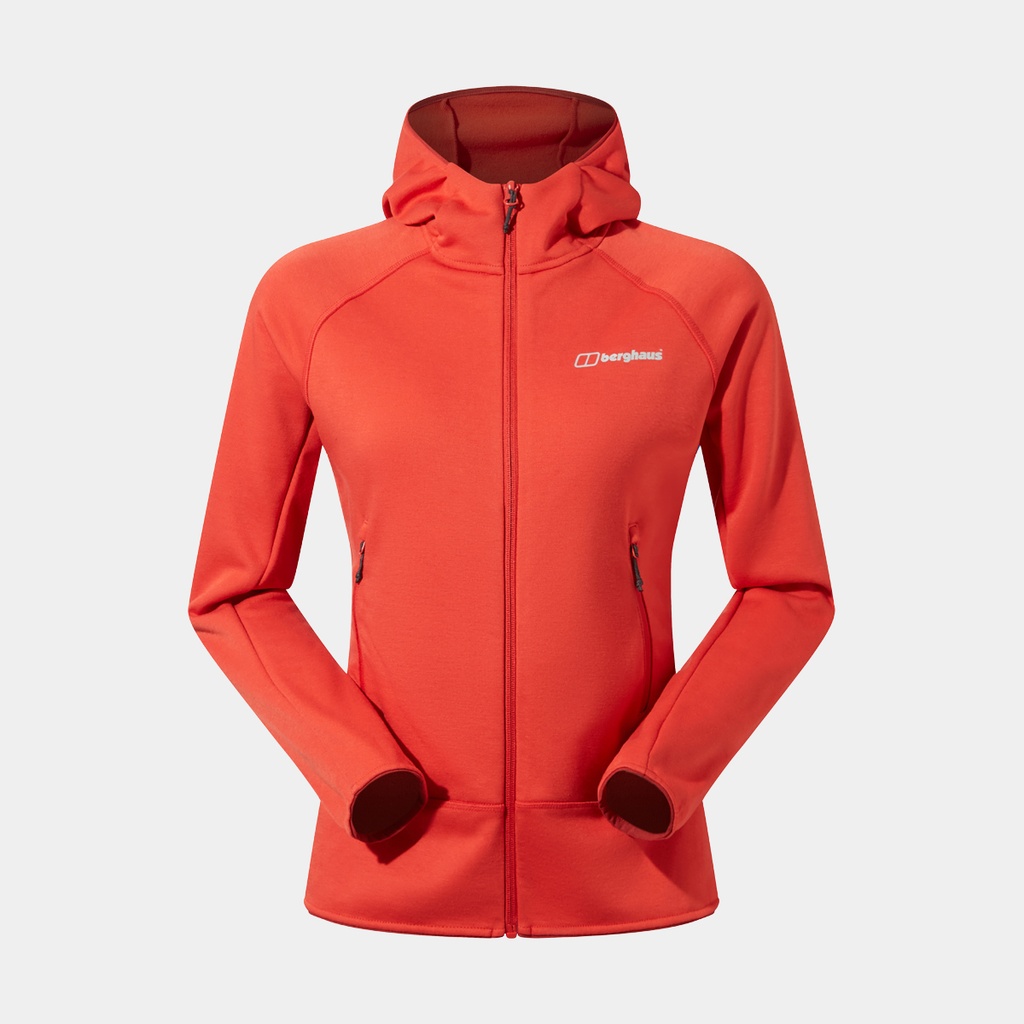 Heuberg Hoody Polartec Fleece Jacket Women Carmine