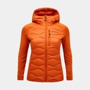 Helium Down Hybrid Hood Jacket Women Gold Flame
