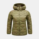 Helium Down Hood Jacket Women Snap Green