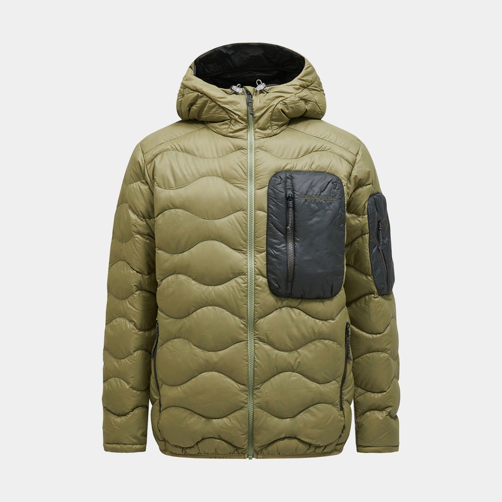 Helium Utility Down Hood Jacket Snap Green / Olive Extreme