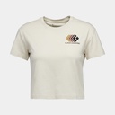 Faded Crop Short Sleeves Tee Women Off White