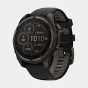 Fenix 8 Solar Sapphire Titanium DLC Carbon Grey w/ Black  w/ Black / Pebble Gray Silicone Band