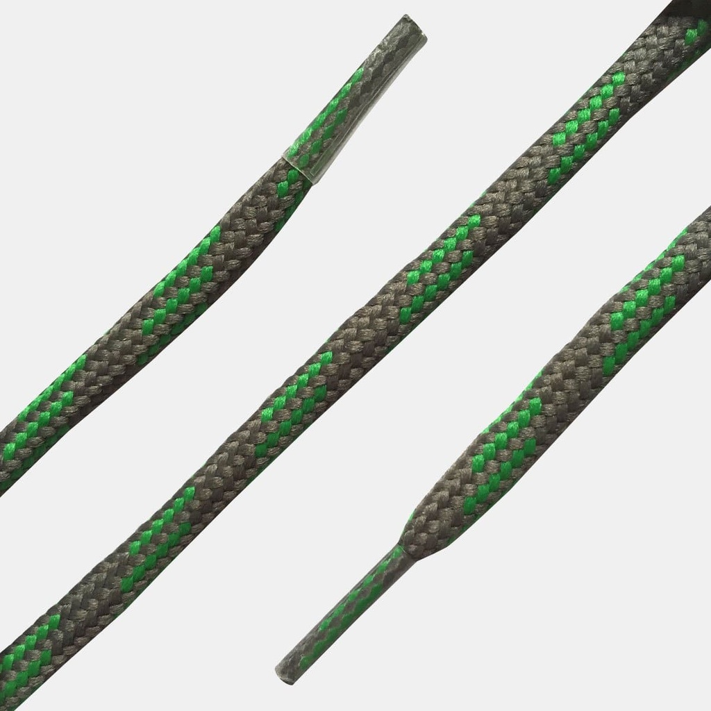Lacets demi-ronds Gris / Vert