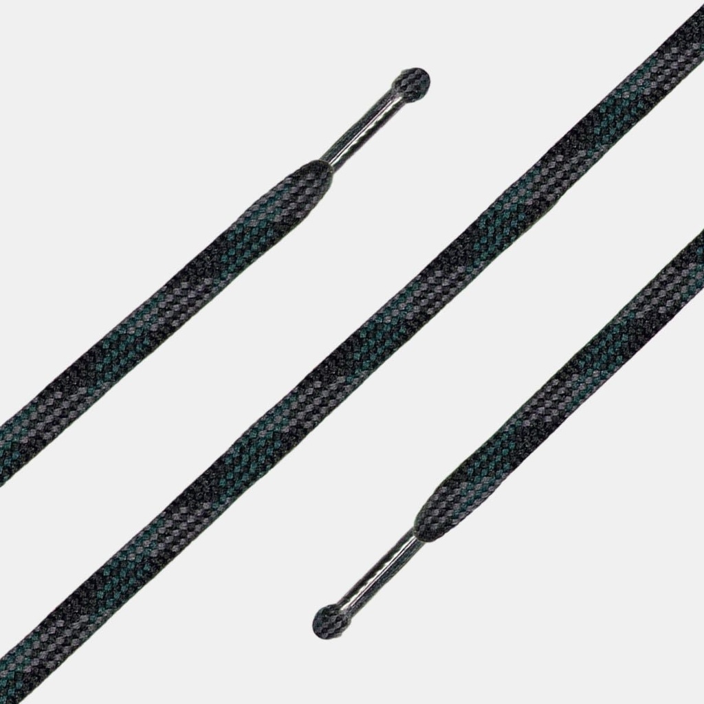 Lacets demi-ronds Noir / Gris foncé / Vert