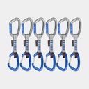 6 Pack Crag Keylock Wire Indicator Quickdraws Silver-Ultramarine 10cm